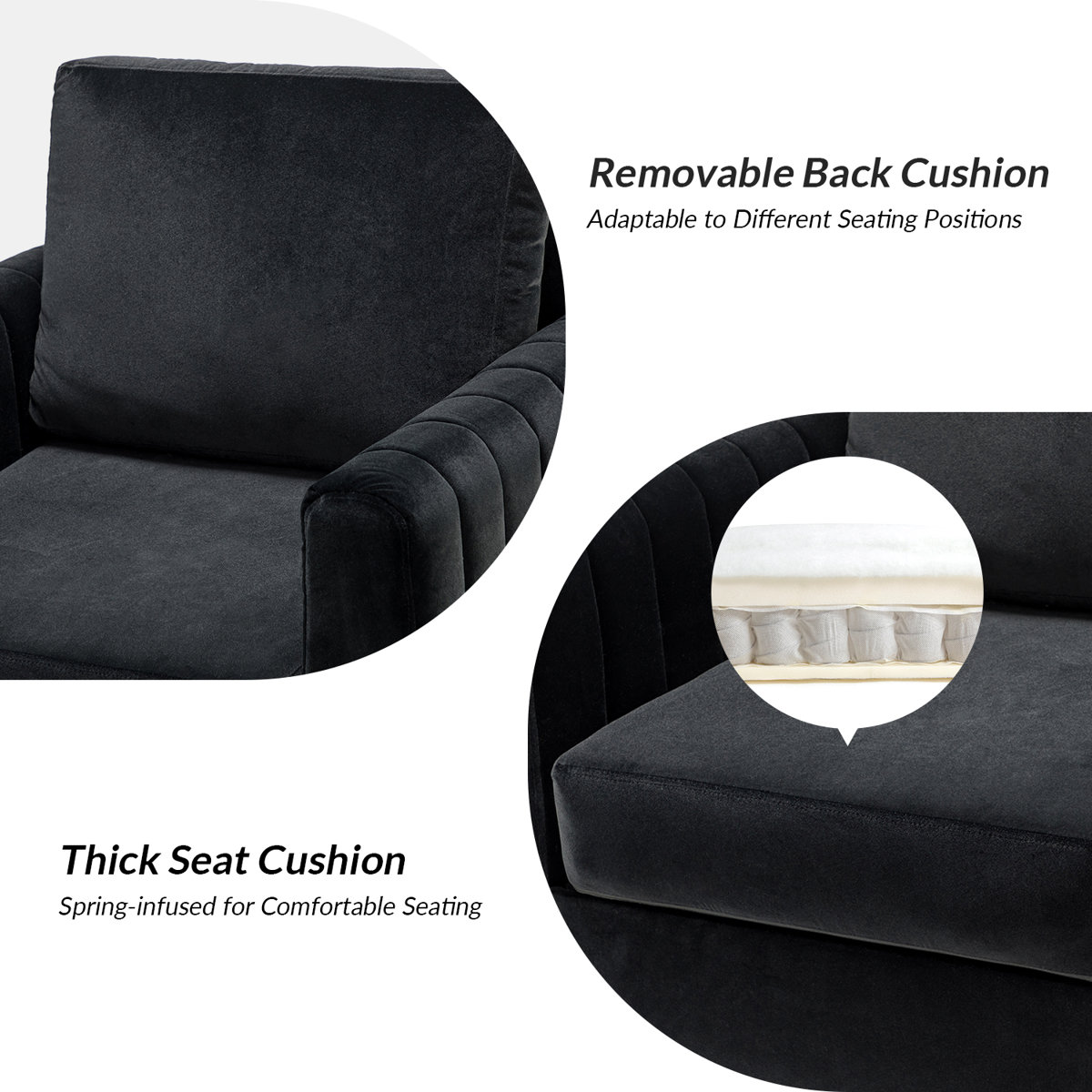 Cedarpoint Upholstered Velvet Tufted Club Chair